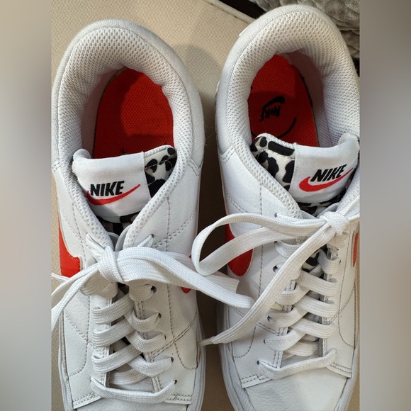 Nike Women's Court Legacy Lift White and Orange Leopard Platform Sneakers size 8 - Picture 10 of 14